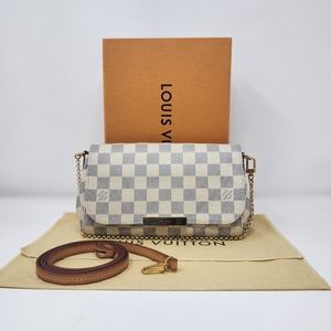 Authentic Louis Vuitton Favorite PM Damier Azur Crossbody Bag